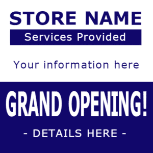 Customize Your Own Grand Opening Banners - Blue Template - Custom Graphix