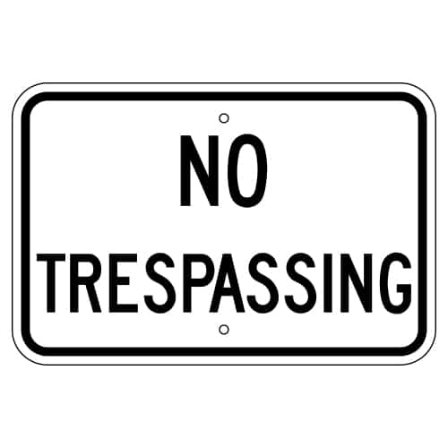 ''NO TRESPASSING'' SIGNS METAL 5 SIGN SET NEW 