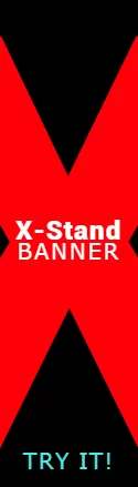 X-Frame Stand - Black and Red Template - Custom Graphix